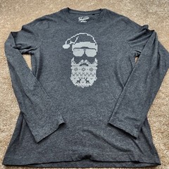 Original Penguin Mens Black Santa Claus Graphic Tee Shirt Size Medium Preppy