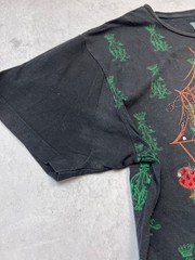 Christian Audigier Skull Spider Web Rhinestone Gothic Graphic T-Shirt Black