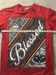 Shaka Wear Streetwear Essentials Red Blessed T-Shirt Large 100% Cotton