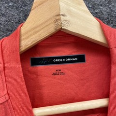 Greg Norman Shirt Men M Orange Crew Neck Short Sleeve Cotton Regular Fit