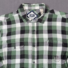 Diesel Amplified Plaid Flannel Shirt Mens XL Green Button Up L/S Y2K Style EUC