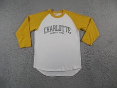 The Flat Head Shirt Mens 36 White Yellow Raglan Glory Park Baseball Cotton