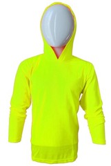 DRI-FIT Hoodie Long Sleeve T-Shirts, UPF 50+ Sun Protection Hooded SAFETY GREEN