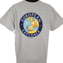 European Explorer T Shirt Mens Size Large Gray Princess Travel Destination Tee