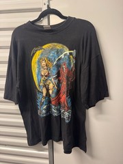 VTG 1990s Comic Skeleton Grim ReaperBabe Girl Horror Tee Shirt XL She-Ra