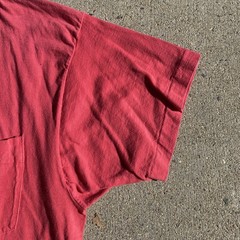 Vintage 80s 90s BVD Pocket Tee SHirt XL Pink/Salmon Selvedge Blank Single Stitch