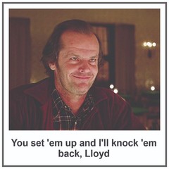 Lloyd the Bartender from The Shining Stanley Kubrick Red Rum Movie T Shirt