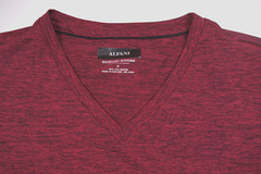 ALFANI Heather Red V-Neck Performance Moisture Wicking T-Shirt NEW Small