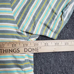 Lost Enterprises T Shirt Men Sz Small Teal Gray Striped Short Sleeve Surf Skate