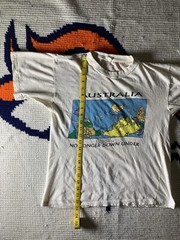 Vintage Australia T-Shirt S Tight Funny Australia Not Longer Down Has Flaws!!
