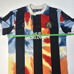 HUF Worldwide Soccer Size Medium Jersey Tee T-Shirt Blue Black RARE FUTBOL 02