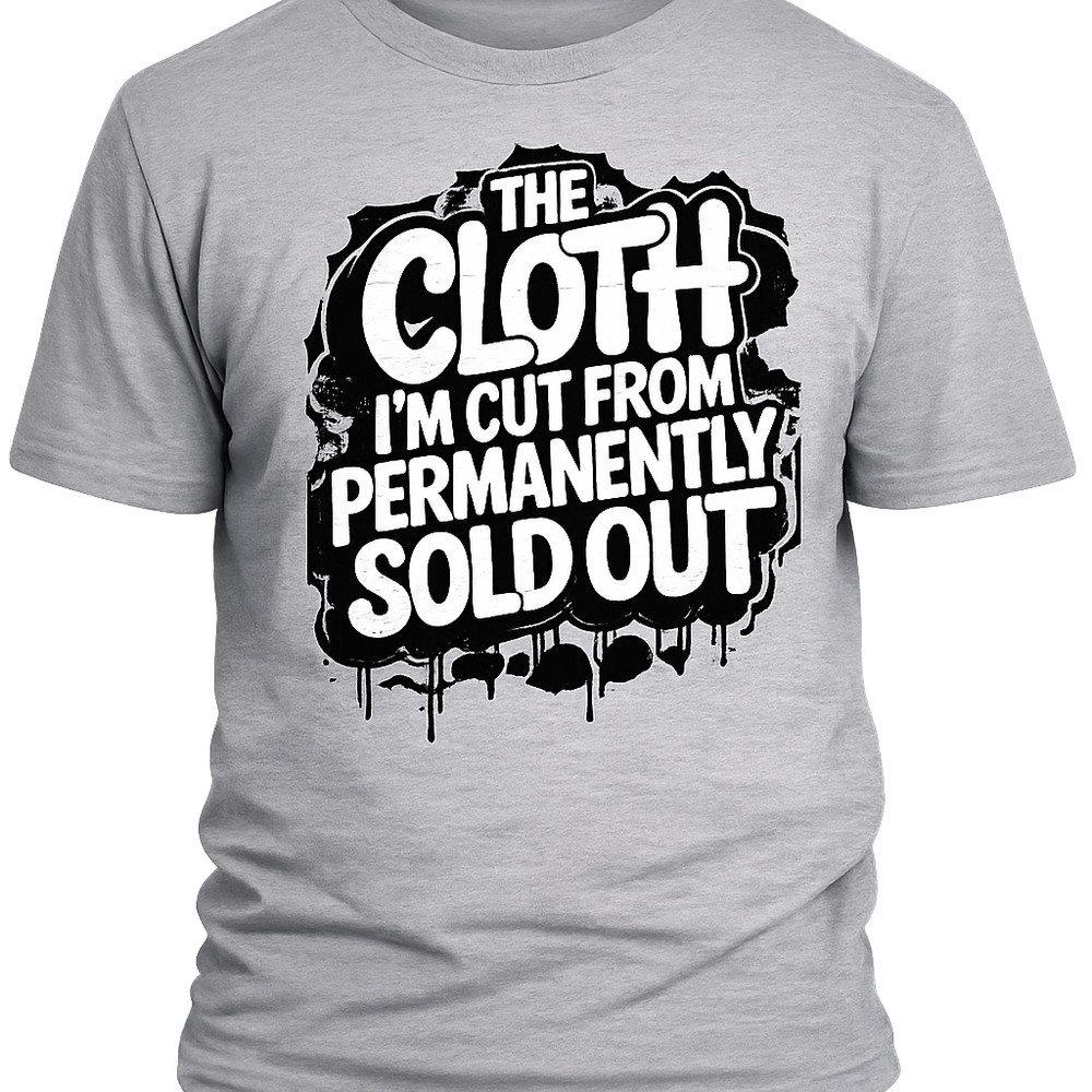 Men The Cloth I’m Cut From Sold Out Tee Gray Shirt Streetwear Graphic Streetwear