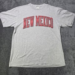 Vtg New Mexico Lobos T Shirt Mens XL Gray Made In USA MJ Soffe NCAA Football