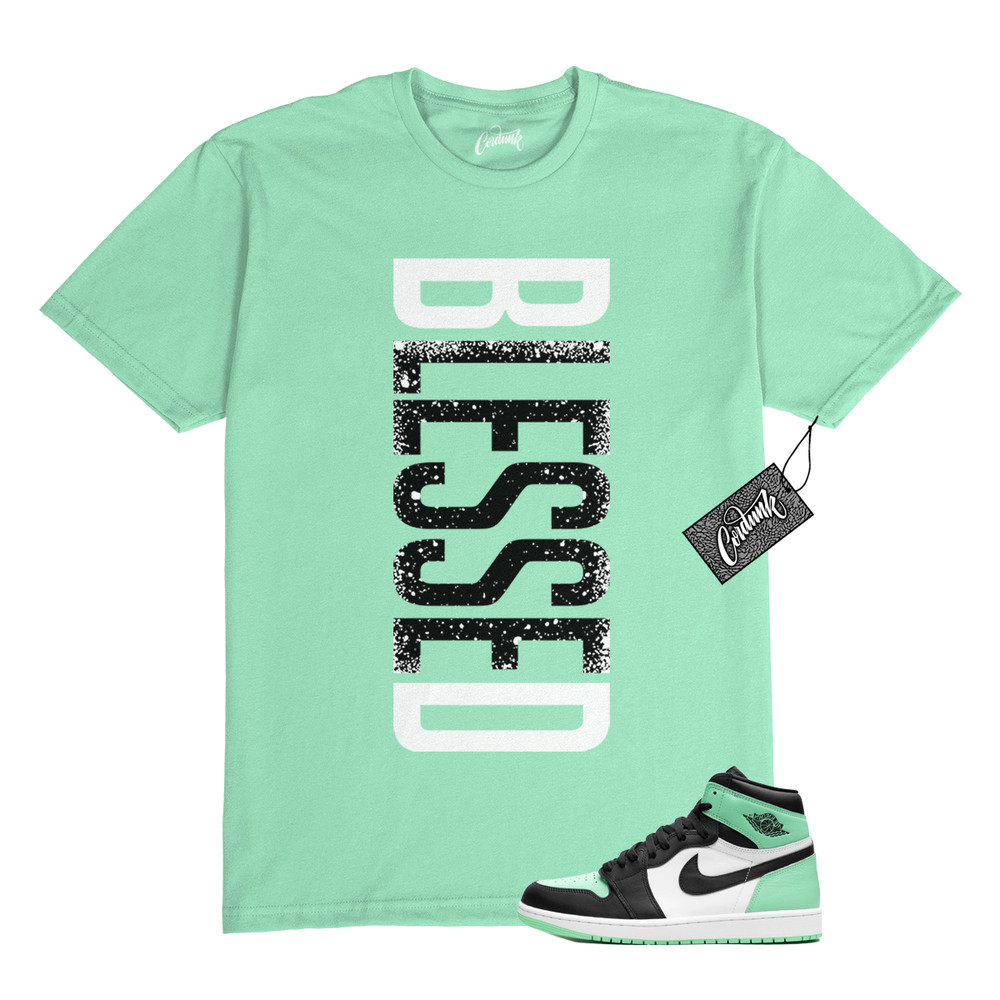1 Green Glow Mint White Black High T Shirt Match VERTBLS