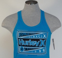 Hurley Signature Premium Fit Blue Tank Muscle Shirt Mens NWT