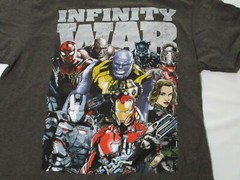 Marvel Avengers Infinity War Gray T-Shirt Large L Thanos Black Widow Ironman