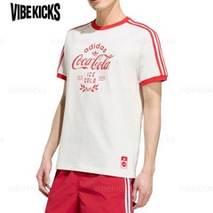Adidas Originals X Coca Cola T Shirts Men’s White Crew Neck Moderate KY2114 New