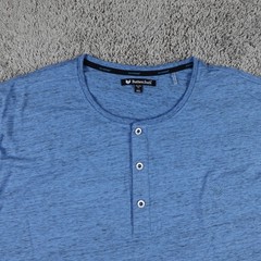 Butter Cloth Henley Shirt Mens 3XL Blue Icy Cotton Mint Fabric Performance