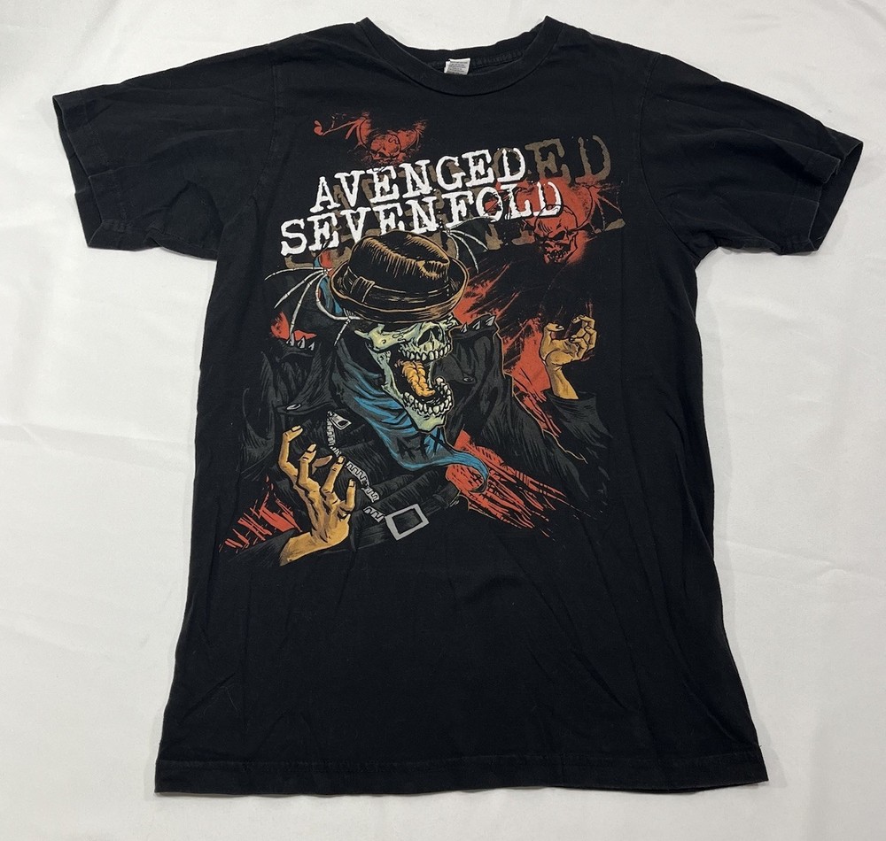 Avenged Sevenfold A7X Tultex Fine Jersey Skeleton Graphic Print Adult Size Small