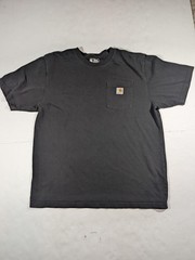 Carhartt K87 Shirt Mens Large Black Short Sleeve Pocket Loose Fit Tee Workwear