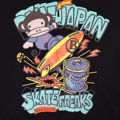 Bape Baby Milo Skate Freaks Graphic Shirt Mens Large Black Street Boarder Japan