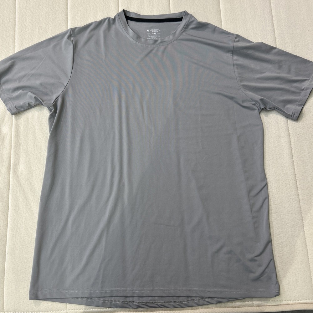 Liberty Pro Athletic T-Shirt (Mens XL) Short Sleeve Crew Neck Lt Gray
