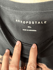 Aeropostale Aero87 Graphic T-Shirt Black Palm Sunset Logo 100% Cotton Tee Men’s