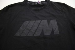 BMW M Motorsport Textured Logo T-Shirt Mens M 42″ Chest Tonal Black READ