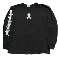 Fashion Victim Skulls Long Sleeve Black/White T-Shirt 1991 Large Single Stitch