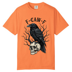 Black Crow F Caw F Skull T shirt, Comfort Colors T Shirt, Unisex Streetwear Tee