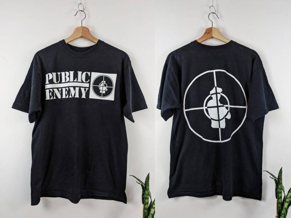Vtg Public Enemy Band Double Side Hip Hop Black T-Shirt All Size Unisex EN252