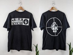 Vtg Public Enemy Band Double Side Hip Hop Black T-Shirt All Size Unisex EN252
