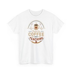 Retro Funny Teacher Coffee Heartbeat Classroom T-Shirt