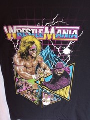 WWE WrestleMania Shirt Mens S Black Ultimate Warrior Macho Man Randy Savage