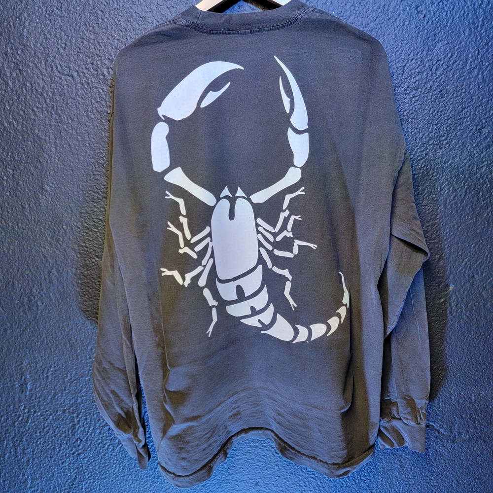 WCW STING CUSTOM LONG SLEEVE 2 SIDDED PRINT SHIRT LA APPAREL VINTAGE FADE