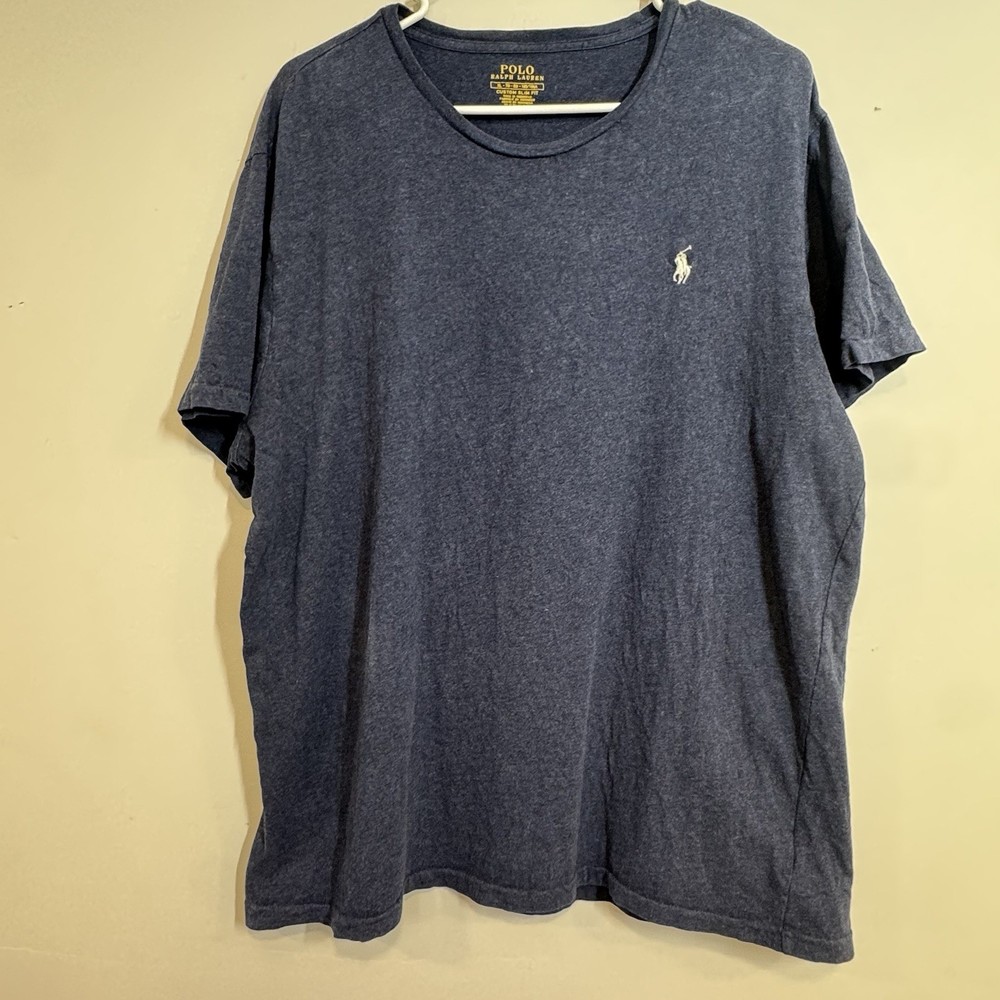 Polo Ralph Lauren Custom Slim Fit Crewneck T-Shirt Mens XL Blue White Pony