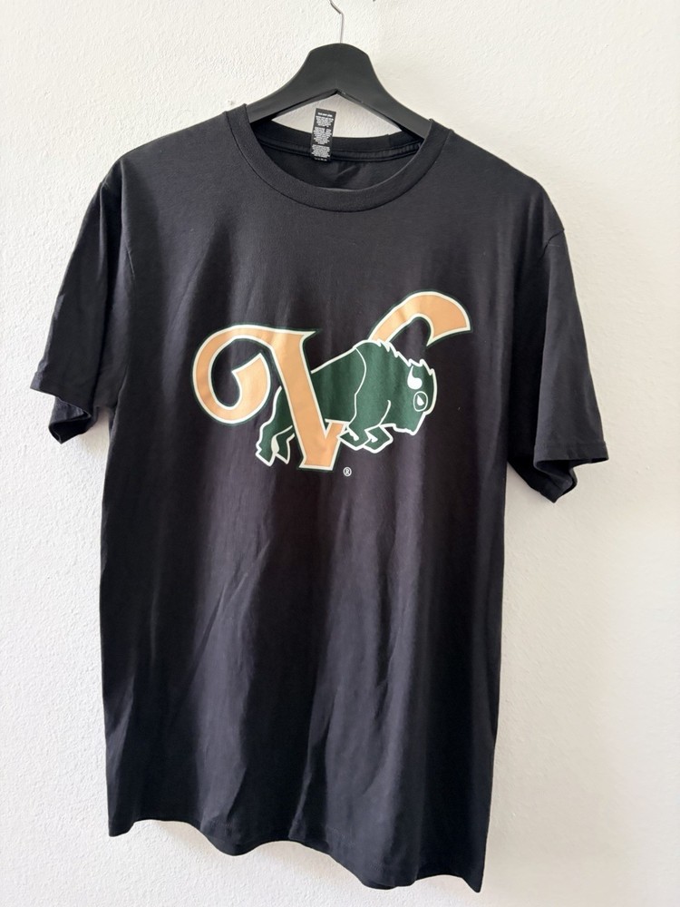 District Perfect Tri Tee Men’s Medium Black Graphic T-Shirt Buffalo GV Logo