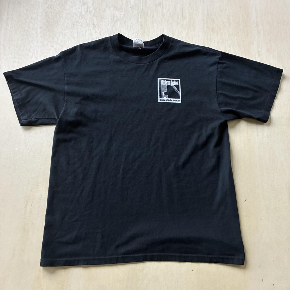 Vintage Fiddler On The Roof Fruit Of The Loom Shirt Mens Large Black Drama Tee