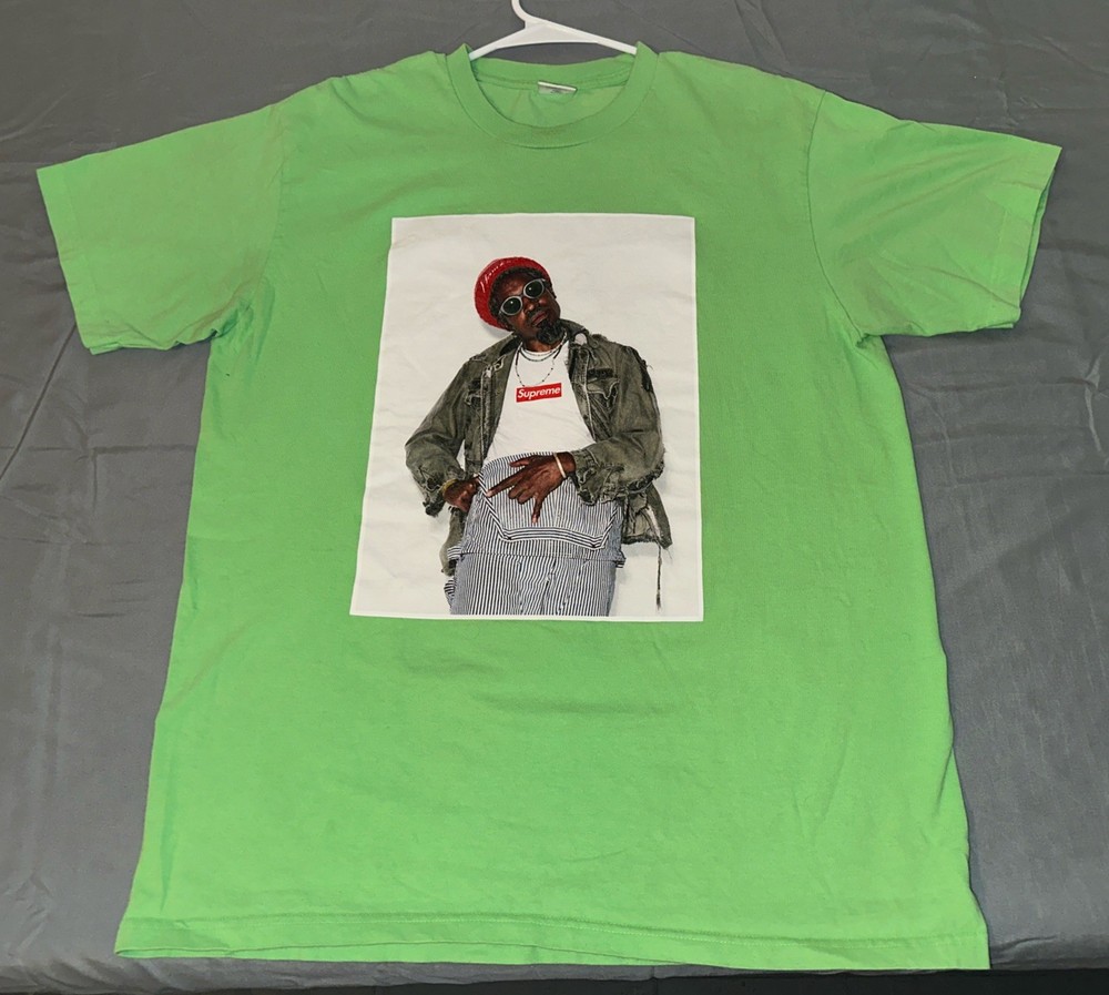 Supreme Men’s Short Sleeve T-Shirt OutKast Lime Green Medium