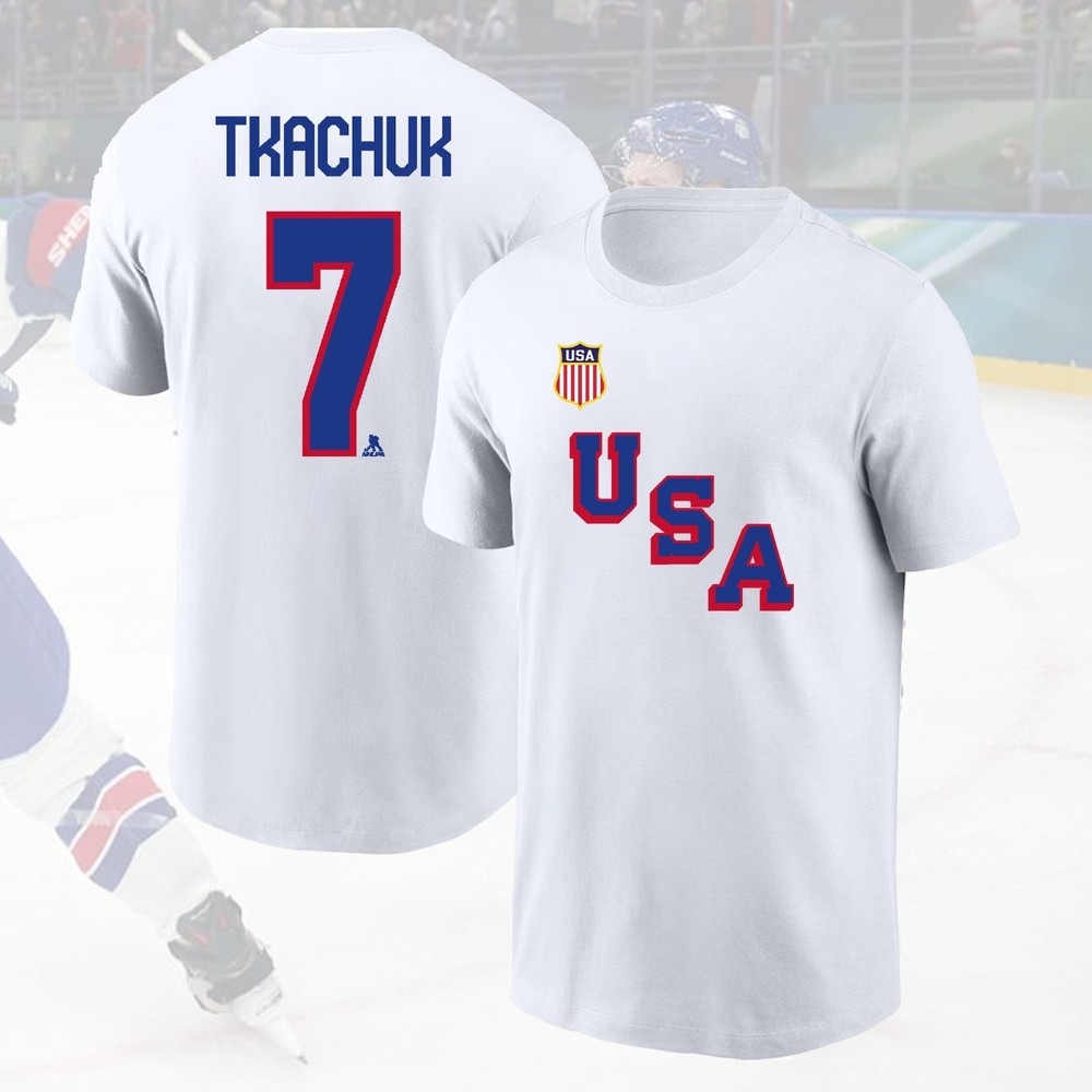 HOT ITEM! Brady Tkachuk #7 Team USA Hockey 2026 Name & Number Gift For Fans