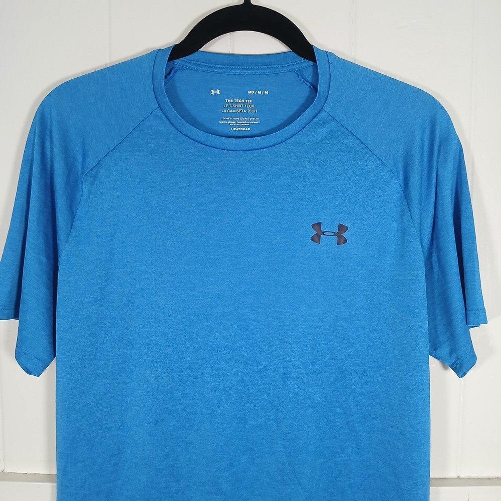 Under Armour Mens Tech Tee Blue Short Sleeve Training Shirt 1326413 Medium