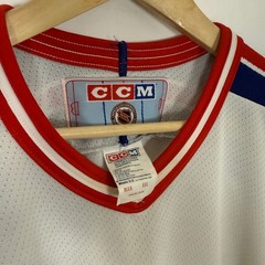 Vintage 90s New York Rangers NYC NHL Hockey Mesh Sports Jersey White CCM XXL