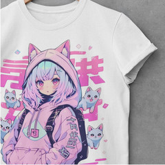 Pastel Goth Anime Mystic Cat Oversized T-shirt | Harajuku Streetwear