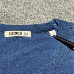 Buck Mason Long Sleeve Pocket Indigo Blue 00% Cotton Crew Neck Men XL BM11137