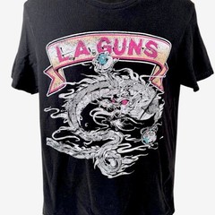 Irregular L.A. Guns Band Black Shirt Dragon Livestream Las Vegas Mens Size Med