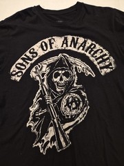 Official Sons Of Anarchy Reaper Back Patch Biker T-Shirt Size Medium B668