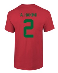 Morocco Soccer #2 Achraf Hakimi World Football Fans Adult and Youth T-Shirt
