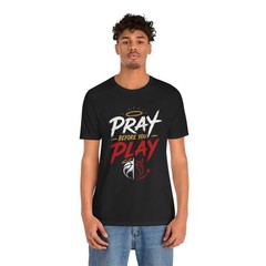 Pray Before You Play Basketball T Shirt Christian Sports Graphic Tee Black DTF