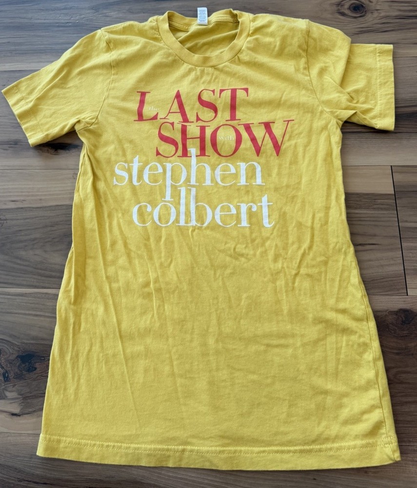 The Last Show With Stephen Colbert Yellow T-Shirt Bella Canvas Small TV Show