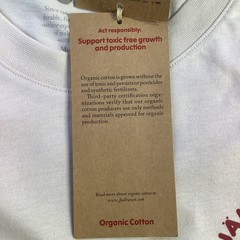 Fjallraven Kanken T-shirt Boston Chalk White Organic Cotton Unisex Small NWT